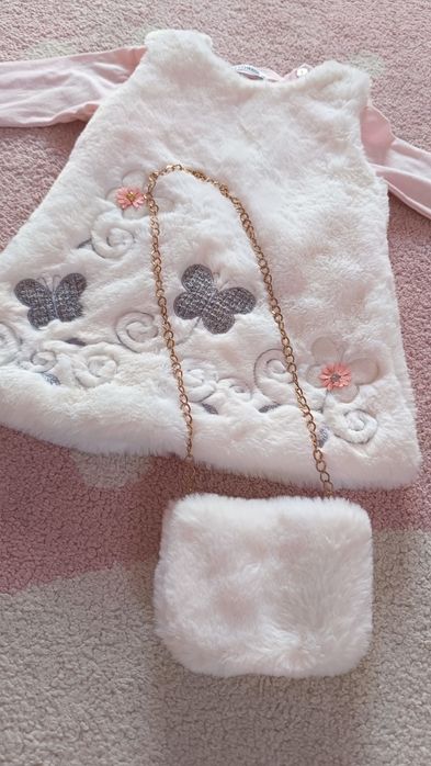 Sukienka świąteczna niemowlęca zimowa 80-86 (12-18mies)