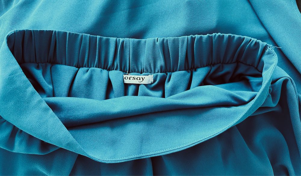 Orsay maxi długa spódnica dwuwarstwowa tiulowa turkusowa 32 34