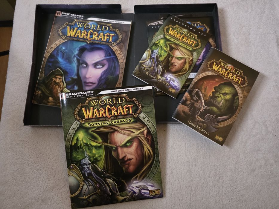 World of Warcraft – kolekcja pudełkowa, instrukcje, płyty, dodatki.