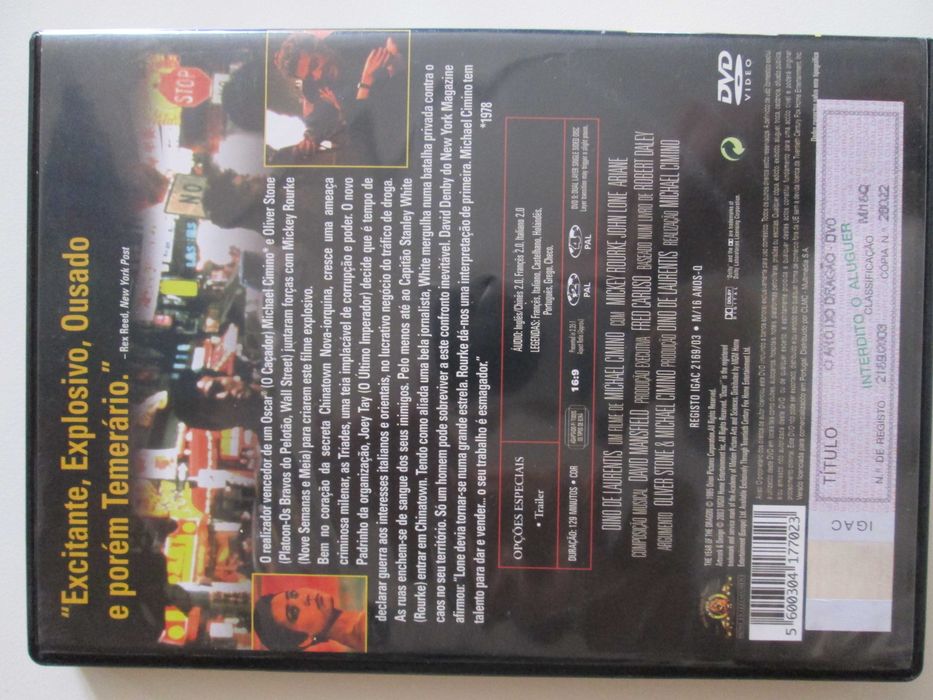DVD - O Ano do Dragão, de Michael Cimino