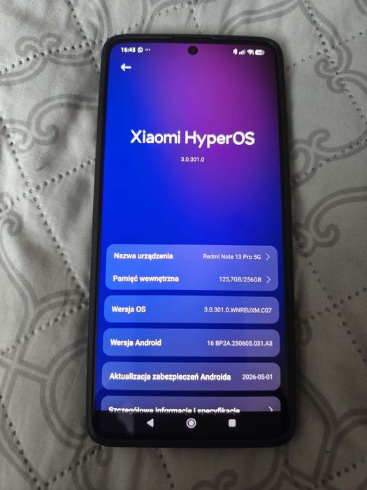 Redmi Note 13 Pro 5G 8/256 GB – sprawny, pęknięta tylna klapka