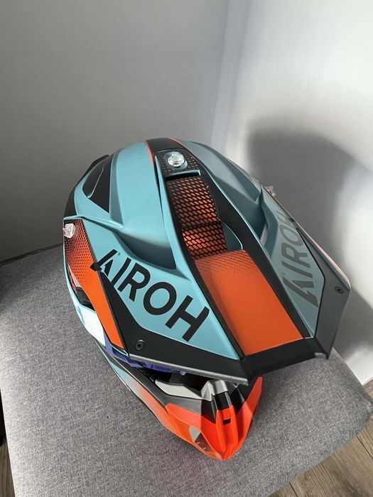 Kask Airoh Twist 3 Shard orange matt z goglami jak nowy