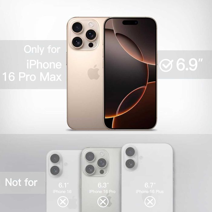 3w1 Etui Magnetyczne iPhone 16 Pro Max 6,9 Cala MagSafe+2 szkła