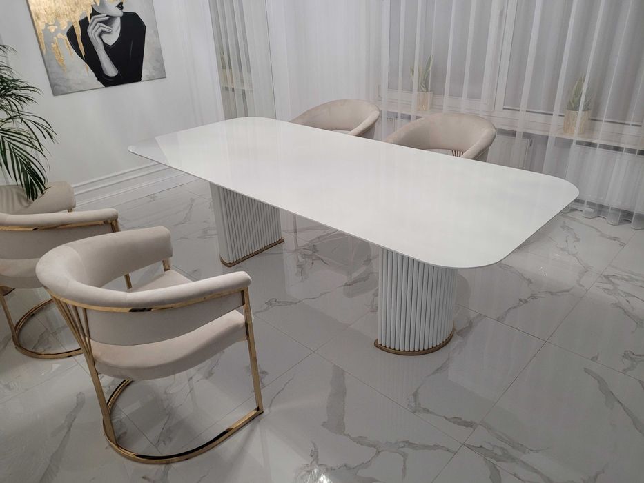 Stół LORIS z blatem slim, stół z lamelami, AKANT Meble