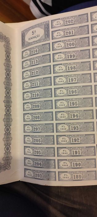 Título de uma obrigação de 1942.