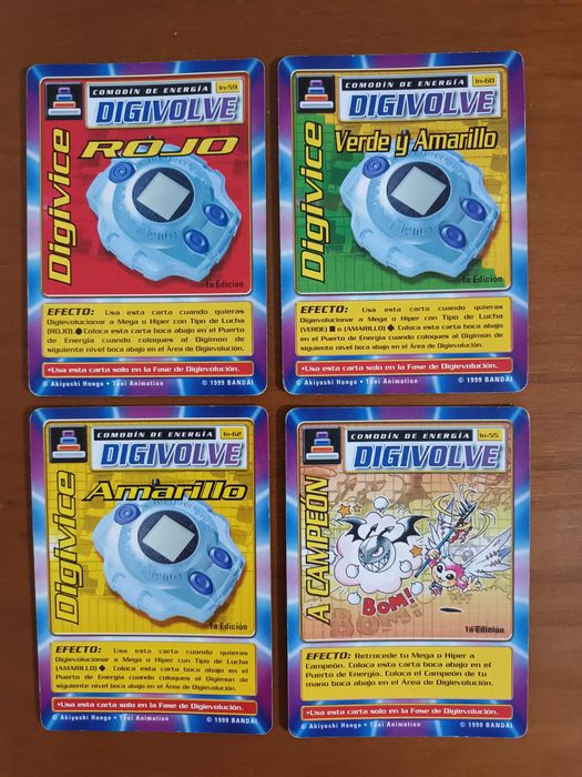 Cartas antigas Digimon da Bandai 1999