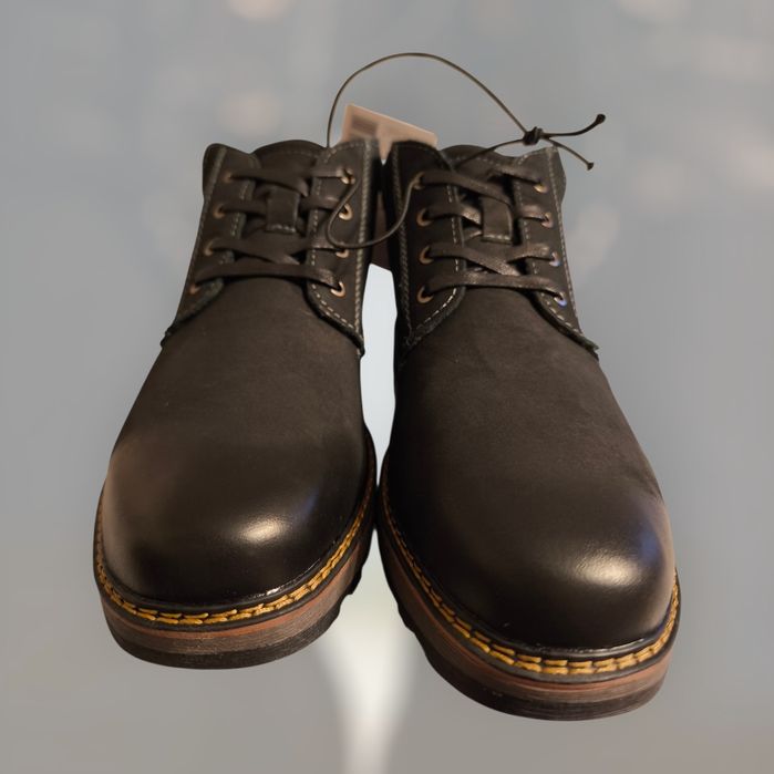 Cleve Super Buty Zimowe Męskie Skórzane Ocieplane Czarne r. 43 + grati