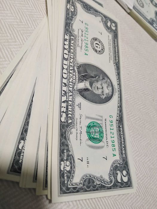 БАНКНОТЫ 2 dollars USA в отличном состоянии.