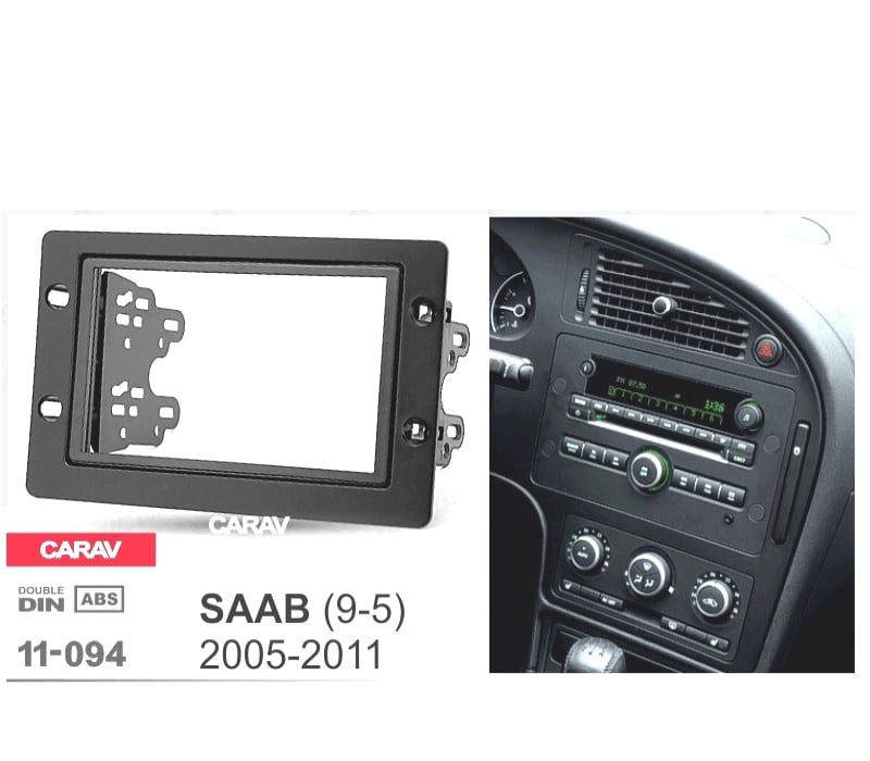 MOLDURA ADAPTADOR PRETO PARA RADIO 2-DIN PARA SAAB 9-5