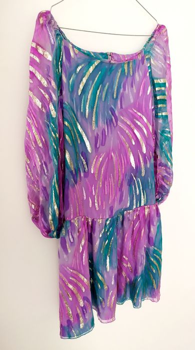 ADELE Simpson Платье женское фиолетовое голубое бирюзовое диско disco