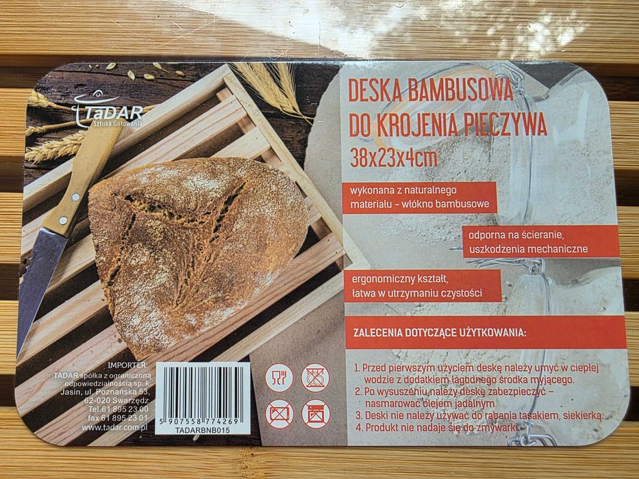 Nowa deska do krojenia pieczywa chleba bambusowa do serwowania
