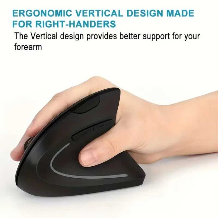 Vertical Wireless 2.4GHz Optical Mouse with 6 Buttons for PC or Console64750932804739122