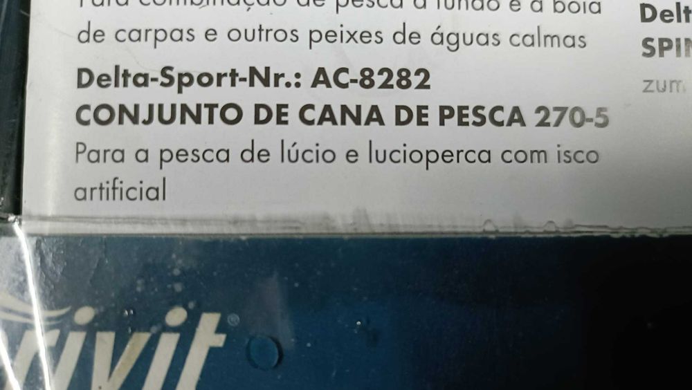 Conjunto cana pesca e rede Crivit novo