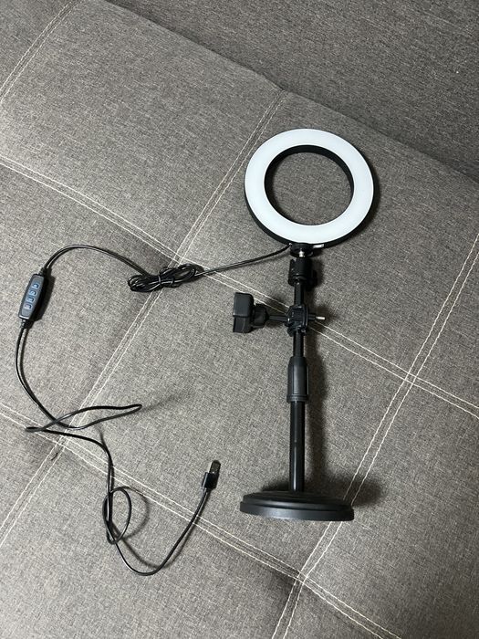 Кольцевая лампа usb сл штативом держателем кільцева лампа з тримачем штативом від павербанку