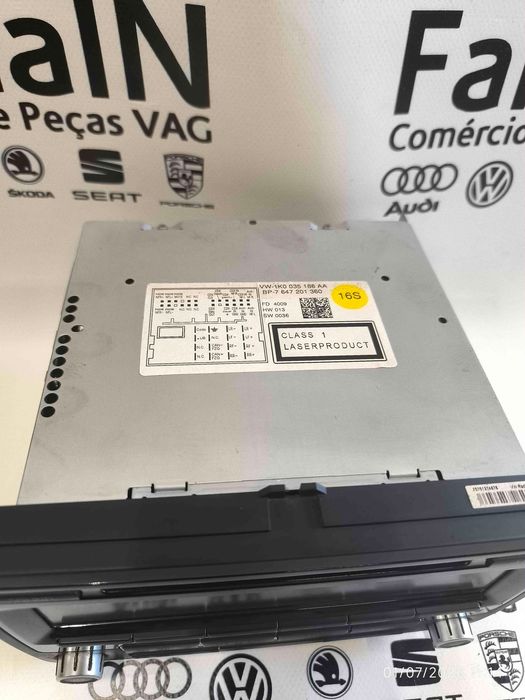 Rádio / Auto Rádio VW PASSAT B7 1.4 TSI EcoFuel (110 kW / 150 cv) [08.2010 - 12.2014] 1K0035186AA (OEM) | 8157647201360 (OEM)