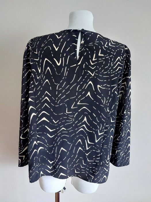 Bluzka koszula dlugi rekaw l xl czarna we wzorki