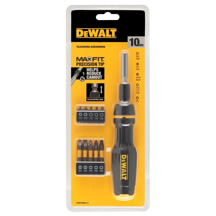 DeWALT DWHT68001-0 Викрутка FULL FIT Telescoping та 10 біт
