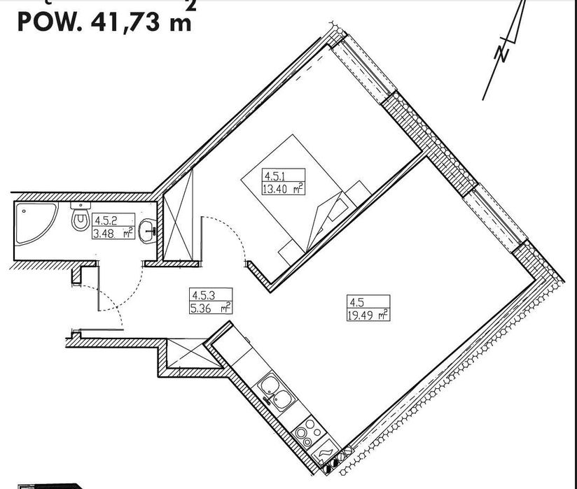 Sprzedam mieszkanie 41,73 m2 w centrum Mławy