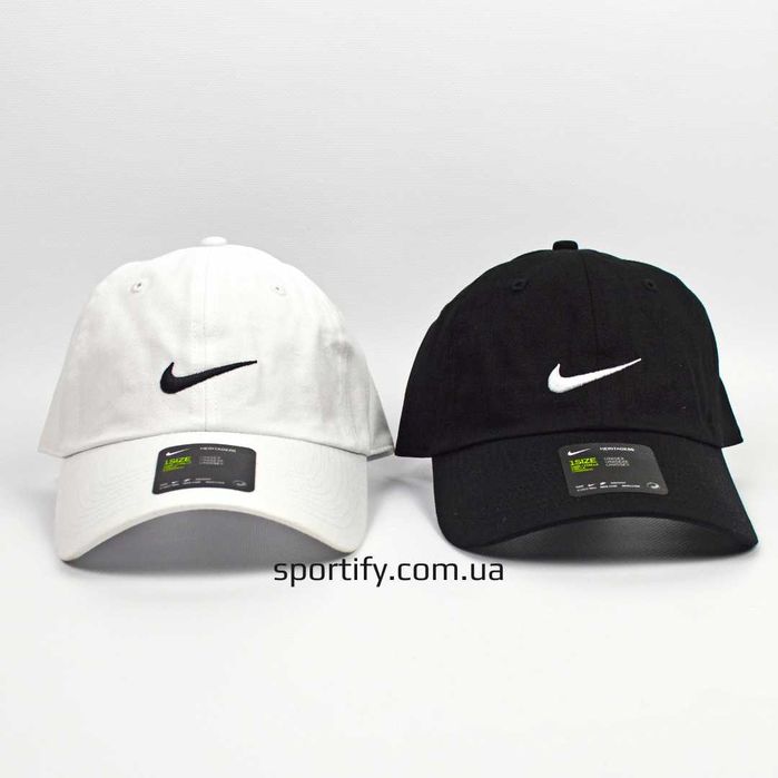Кепка nike swoosh бейсболка біла найк 546126-010 чорна