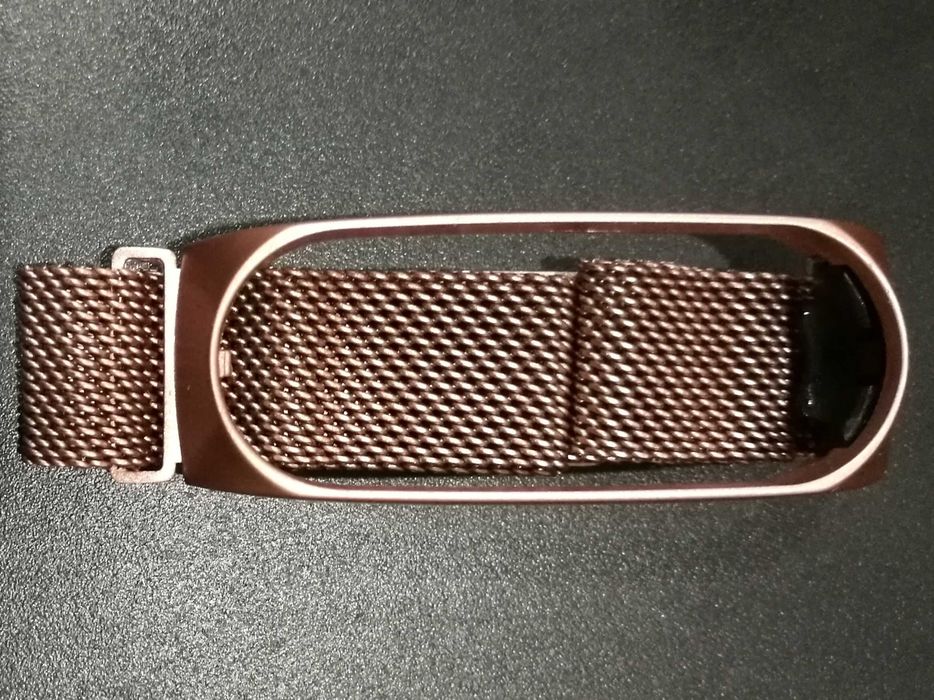 Ремінець для Xiaomi Mi Band 5/6 "Міланська петля". Рожеве золото
