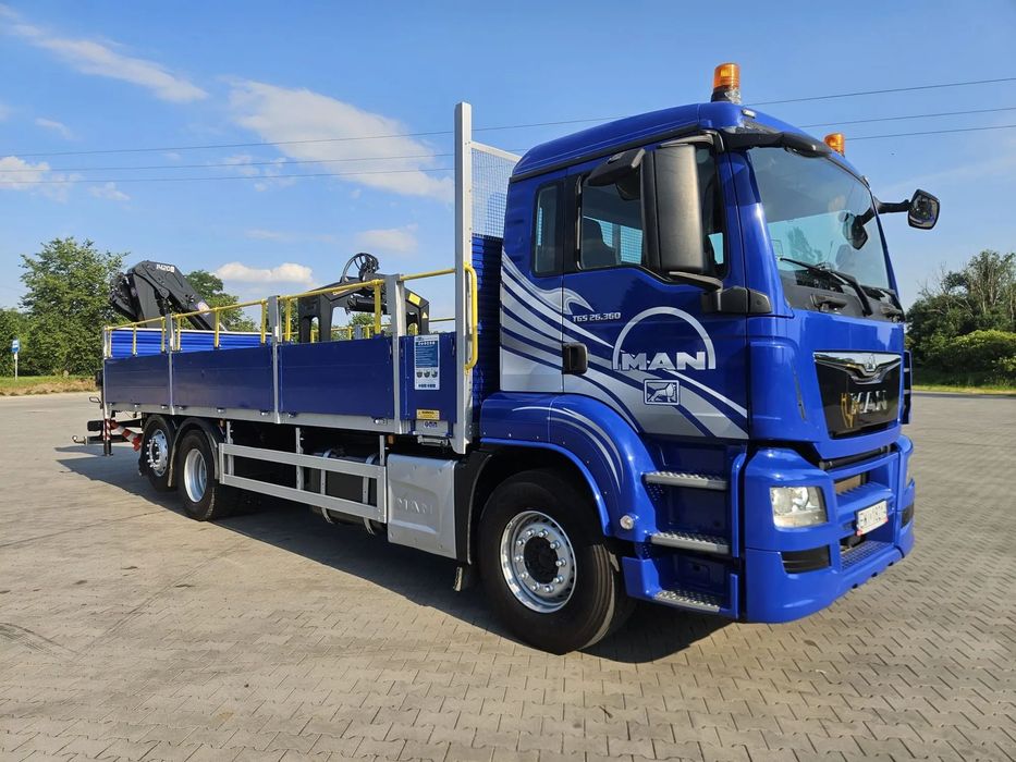 MAN TGS 26.360 6X2 E6 skrzynia + dźwig HMF1420 z pilotem  MAN TGS 26.360 6x2 E6 > Dźwig HMF 1420 z pilotem