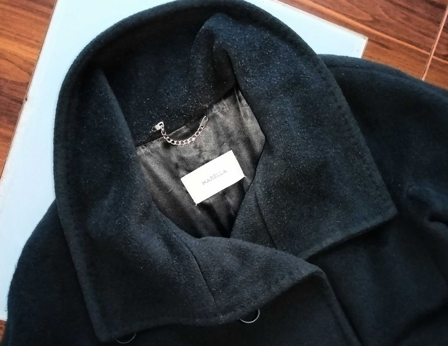 Max Mara flauszowy klasyczny płaszcz S