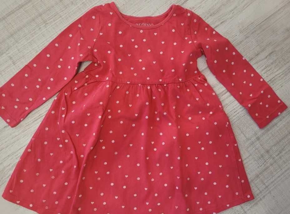 sukienka bawełniana w serduszka 98