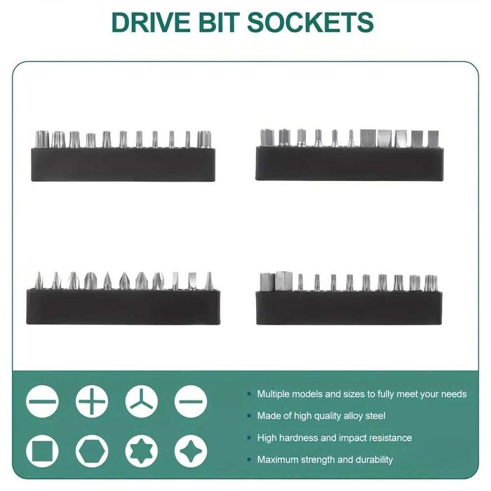 D80-Conjunto 216 PEÇAS ferramentas mecânicas em aço cromo vanádio