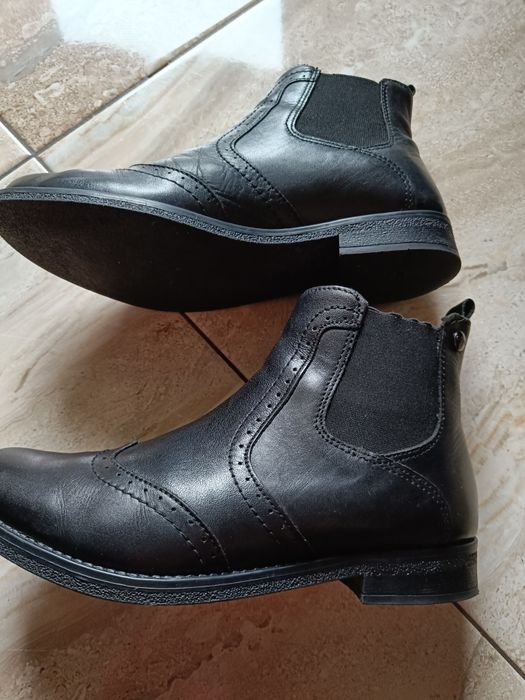 Skórzane sztyblety Lasocki , rozmiar 38 kolor czarny