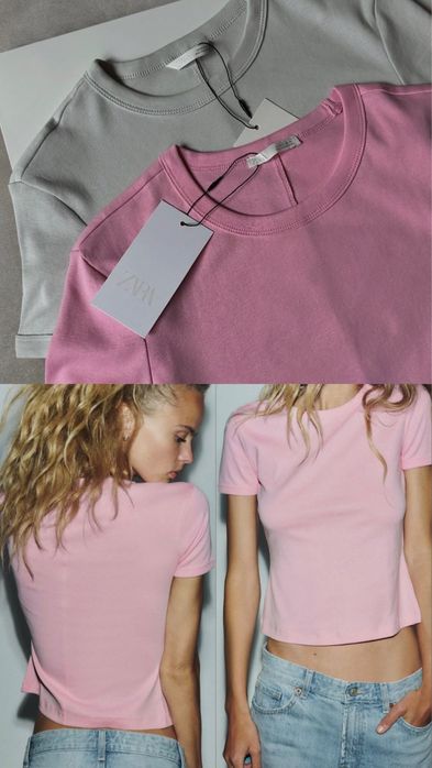 Футболки Zara, 7 моделей, базові, з принтом
