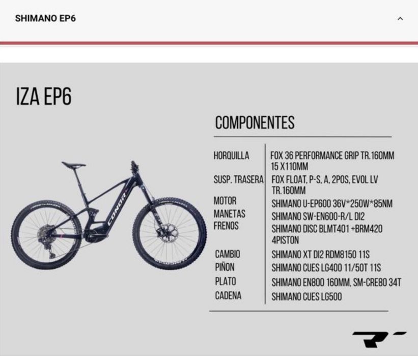 Ebike conor Iza EP6 Carbono - bicicleta eléctrica