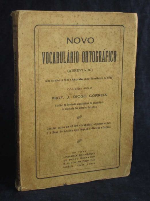 Livro Novo Vocabulário Ortográfico (abreviado) Prof. J. Diogo Correia