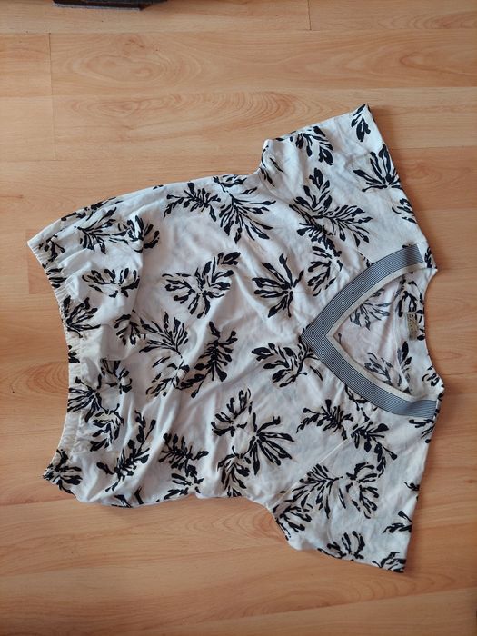 Malecka | bluzka | taśma | brokat | liście | unikat | nowa