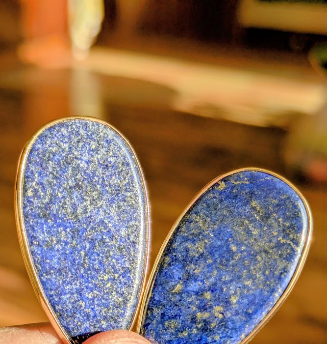 Kamienne łzy - kolczyki z LapisLazuli