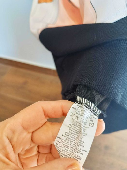 Długa Oryginalna bluza z kieszeniami i kapturem, bawełniana_S