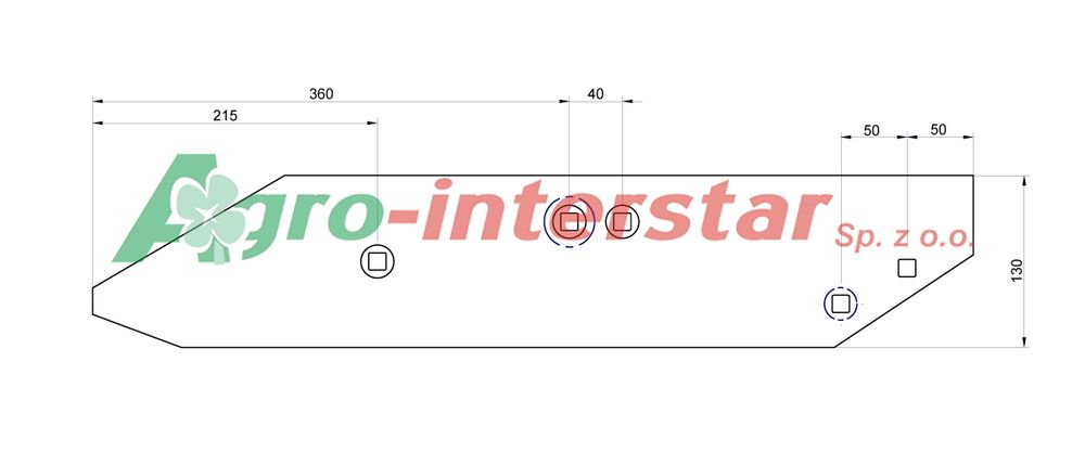 Listwa płozy płoza prawa ZX Pług UNIA stal borowa Agro-interstar