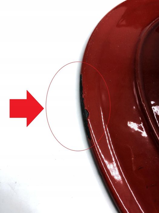 Sitram Owalny Żeliwny Garnek z Pokrywką 6.5L, Czerwony, 33x25x13,5 cm