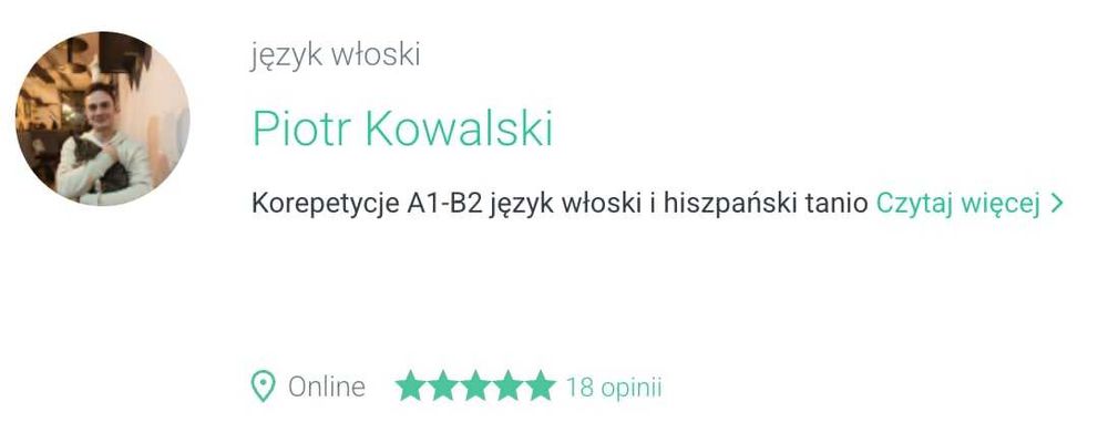 Język włoski korepetycje online