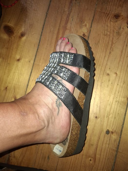 Scholl New Bogata klapki medyczne korkowa podeszwa 42