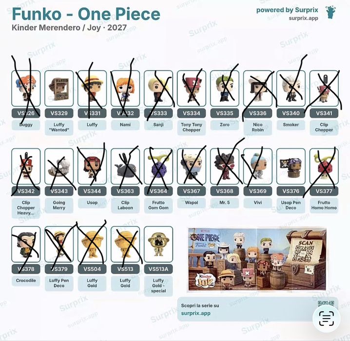 Mini Funko Pop One Piece Kinder Joy