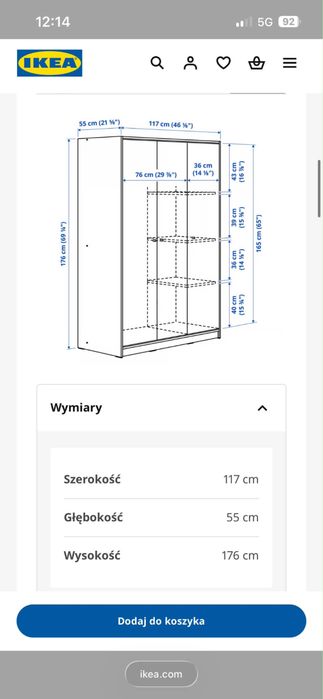 Szafa Kleppstad Ikea