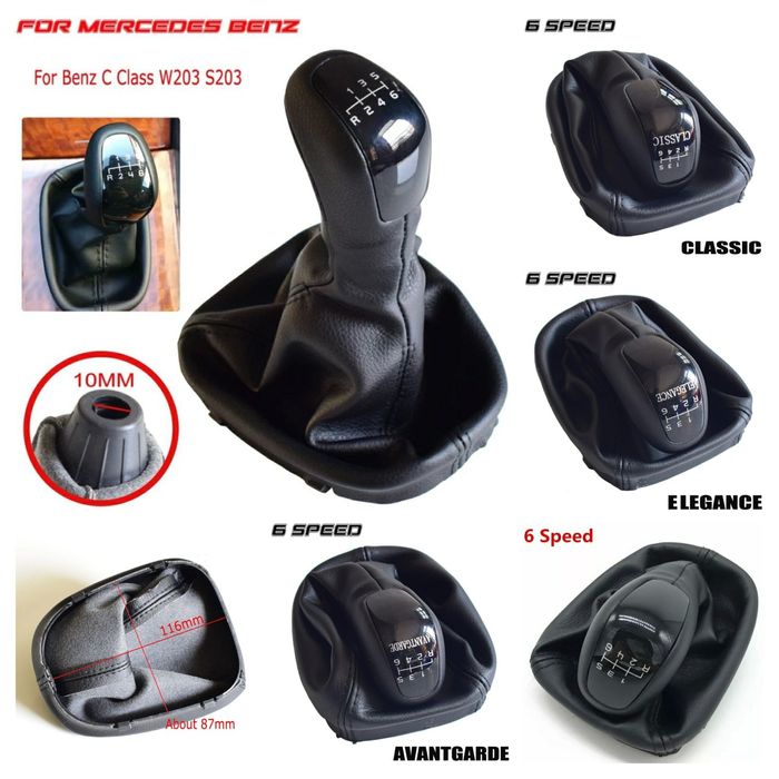 Alavanca Mercedes-Benz Punho Moca Manete+Fole Classe C, E, A, CLK, ex.