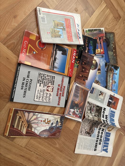 Iran zestw mapa rozmowki perskie polskie cmentarze pocztowki