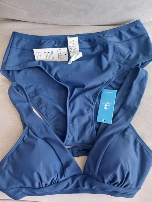Strój dwuczęściowy Cupshe granatowy M/38 braletka nowy