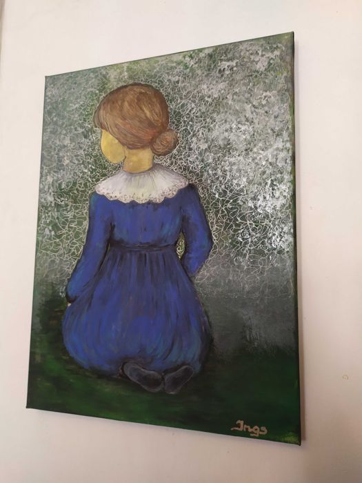 Obraz, akryl "Blue dress girl"