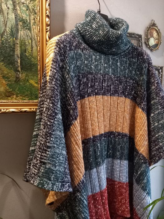 Пончо з бавовни колорблок