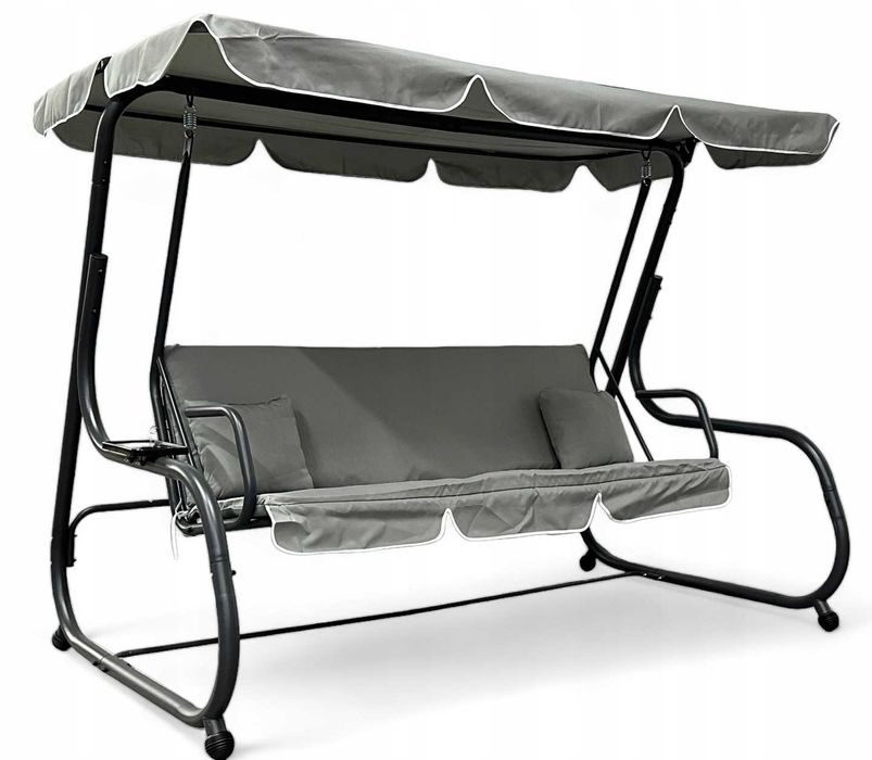 Садова гойдалка розкладна 3-х місна до 270кг Качеля з нахилом дашка