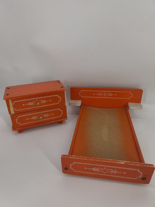 Meble dla lalek łóżeczko komoda vintage