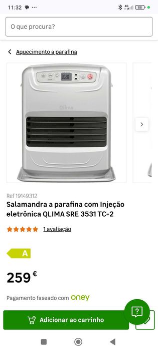 Salamandra a parafina com Injeção eletrónica QLIMA SRE 3531 TC-2