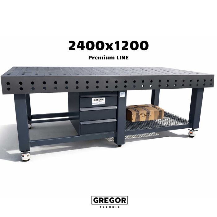 Stół spawalniczy  2400x1200 2,4x1,2m BLAT 15mm GREGOR PREMIUM LINE